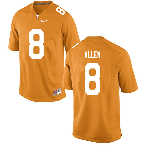 Men #8 Jordan Allen Tennessee Volunteers College Football Jerseys Sale-Orange